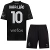 Maillot de Supporter AC Milan Rafael Leao 10 Quatrième 2023-24 Noire Pour Enfant